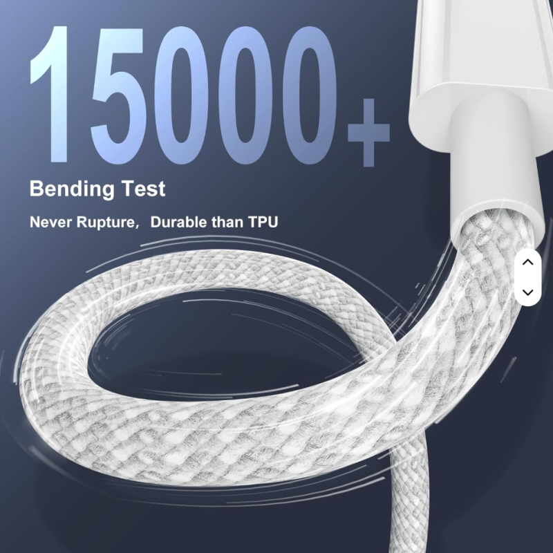 60W Braided USB-C to USB-C Fast Charging Cable – Durable & High-Speed Data Transfer for iPhone 15/16 Series - Image 3